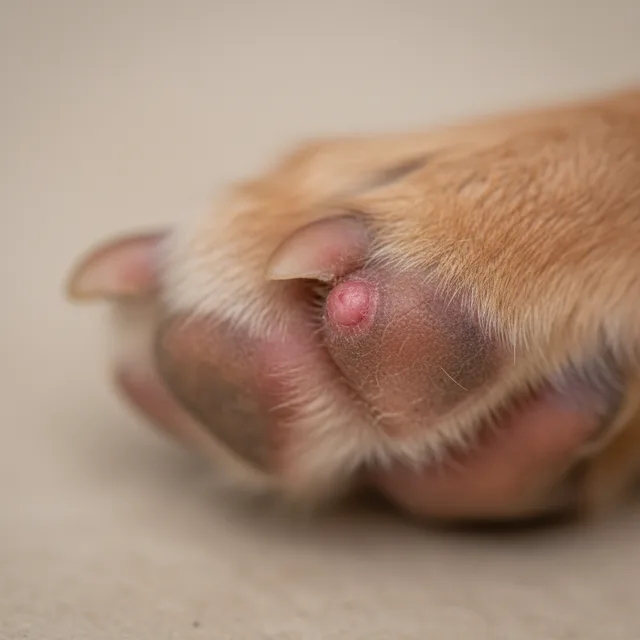 Lumps between the toes in dogs — what it can look like