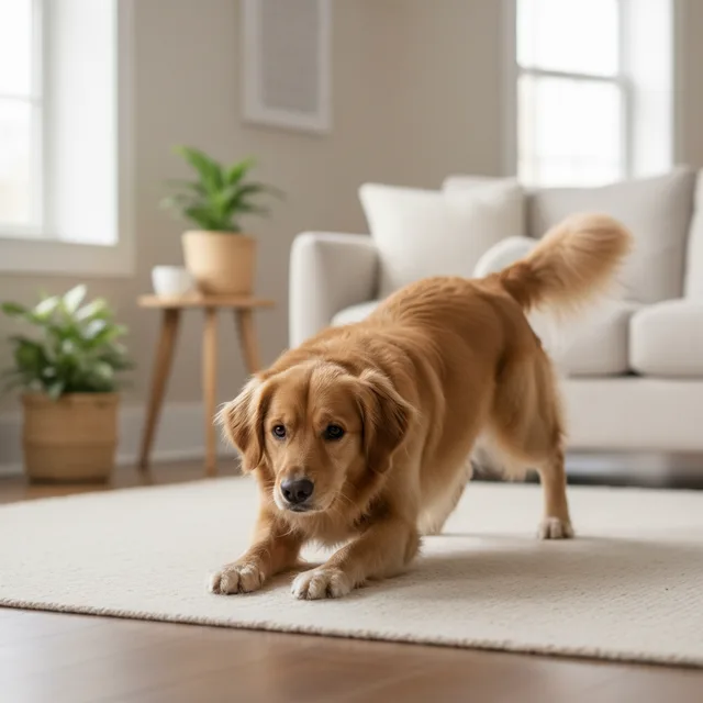 Scooting in dogs — what it can look like