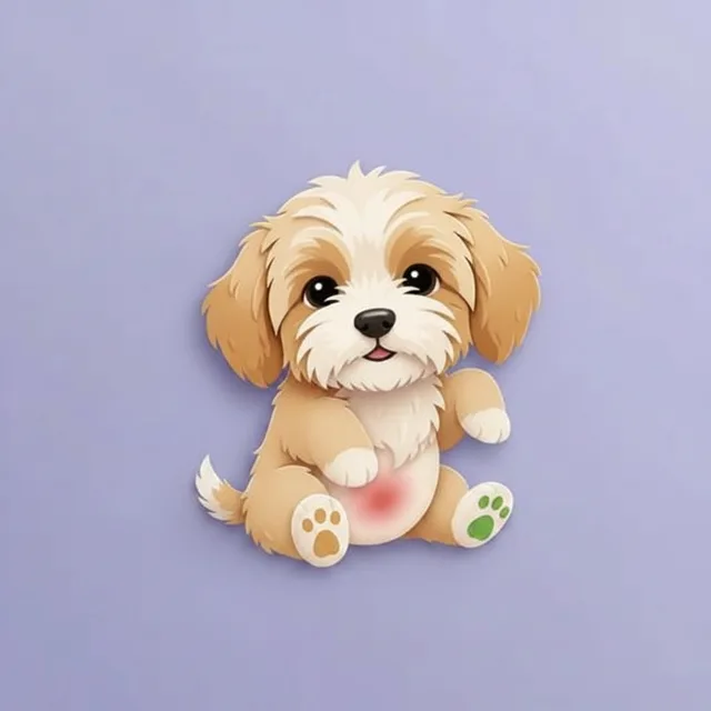 Red, inflamed skin in dogs — illustration